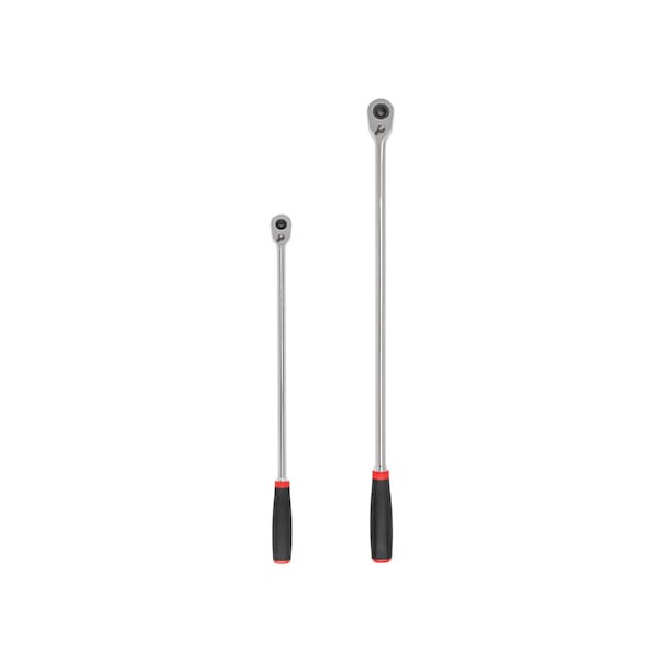 3/8, 1/2 Inch Drive Quick-Release Comfort Grip Extra-Long Ratchet Set, 2-Piece (18, 24 in.)